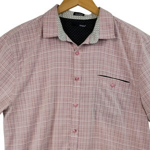Bruno Sueded Men's Pink Button Up Shirt Size L